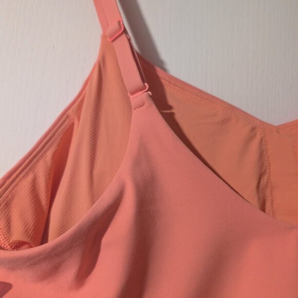 Athleta | Elation V-Neck Longline Sports Bra D-DD In Coral Orange - Picture 12 of 16